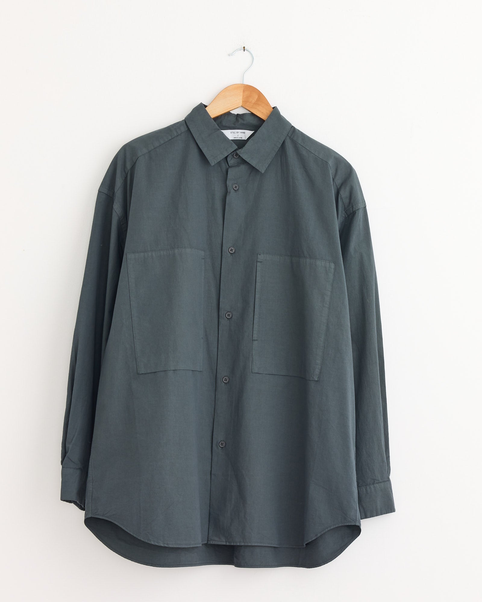 Garment Dye Over Shirt in Blue Grey