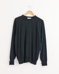 Cotton Silk Pullover in Green Charcoal