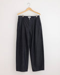 Deep Tuck Wide Denim Pant in Navy