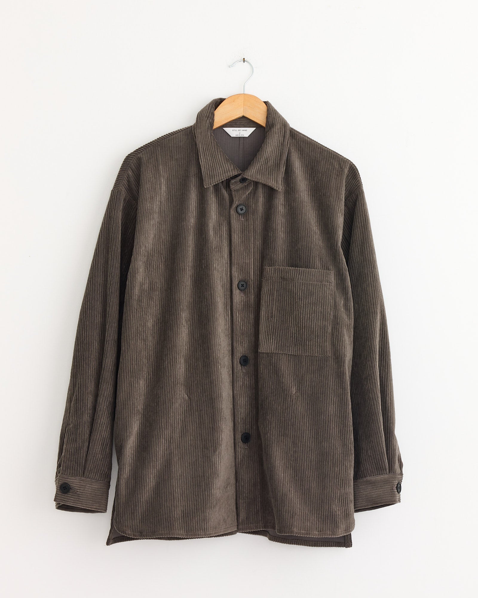 Corduroy Shirt Jacket in Khaki Brown
