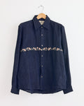 Double Layer Shirt in Indigo/Taupe