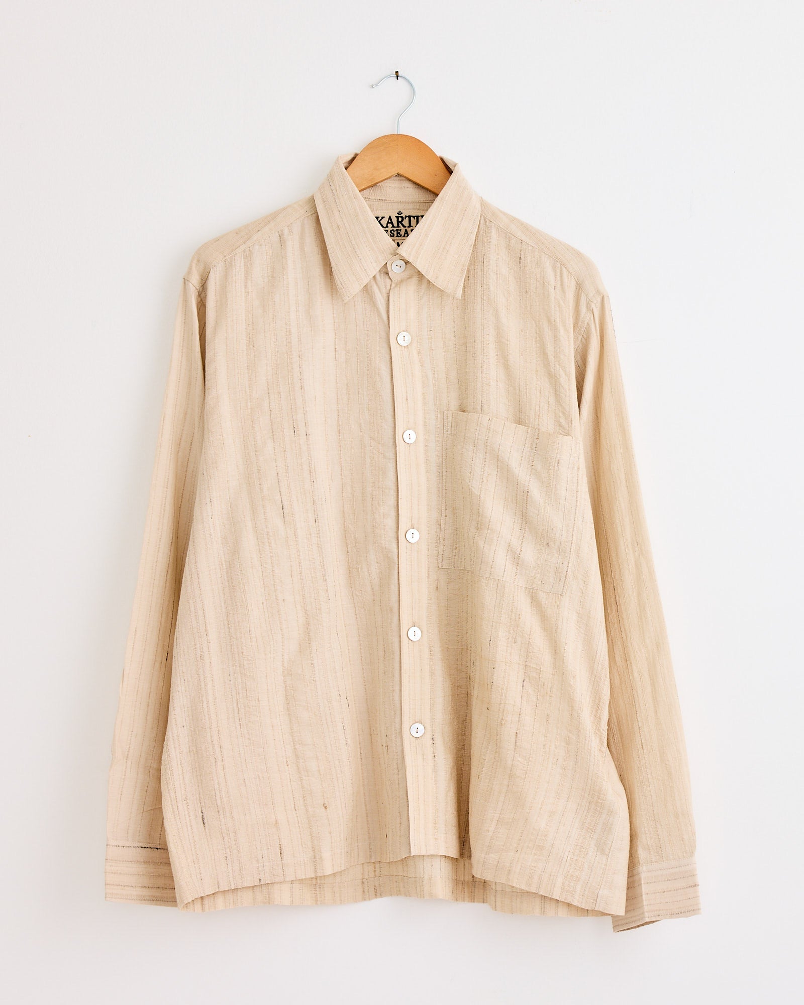 Pataudi Shirt in Peach/Gold