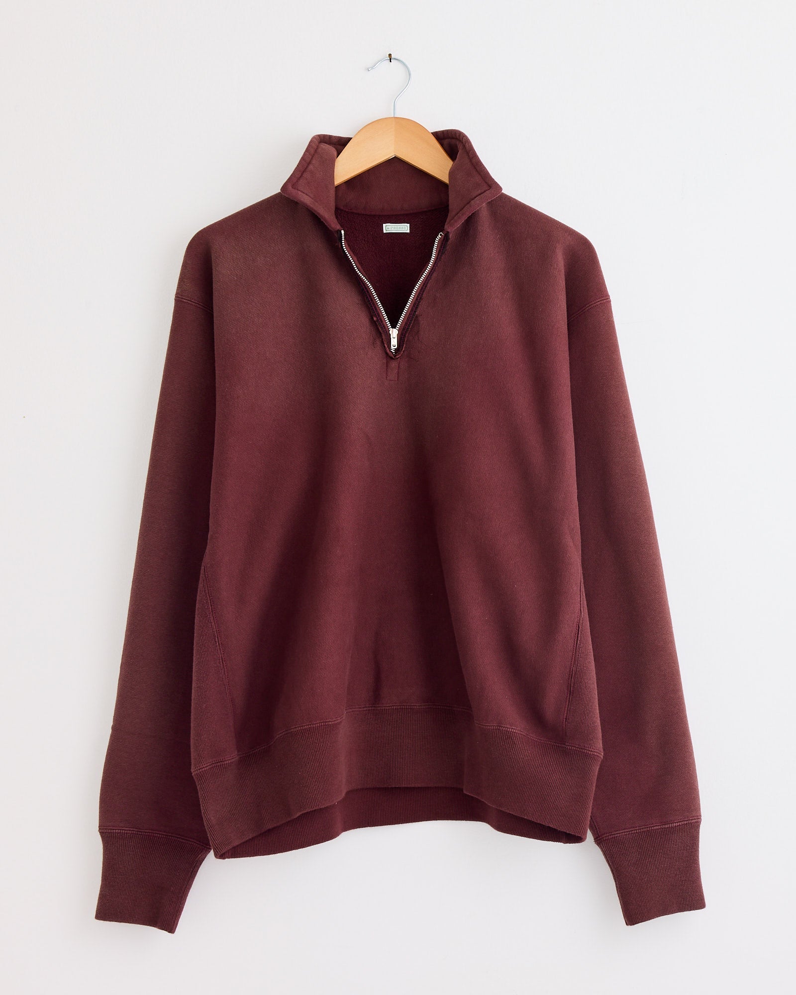 Vintage Half Zip Sweatshirt in Burgundy