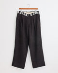 Beaded Belt Trouser in Charcoal/Black/White
