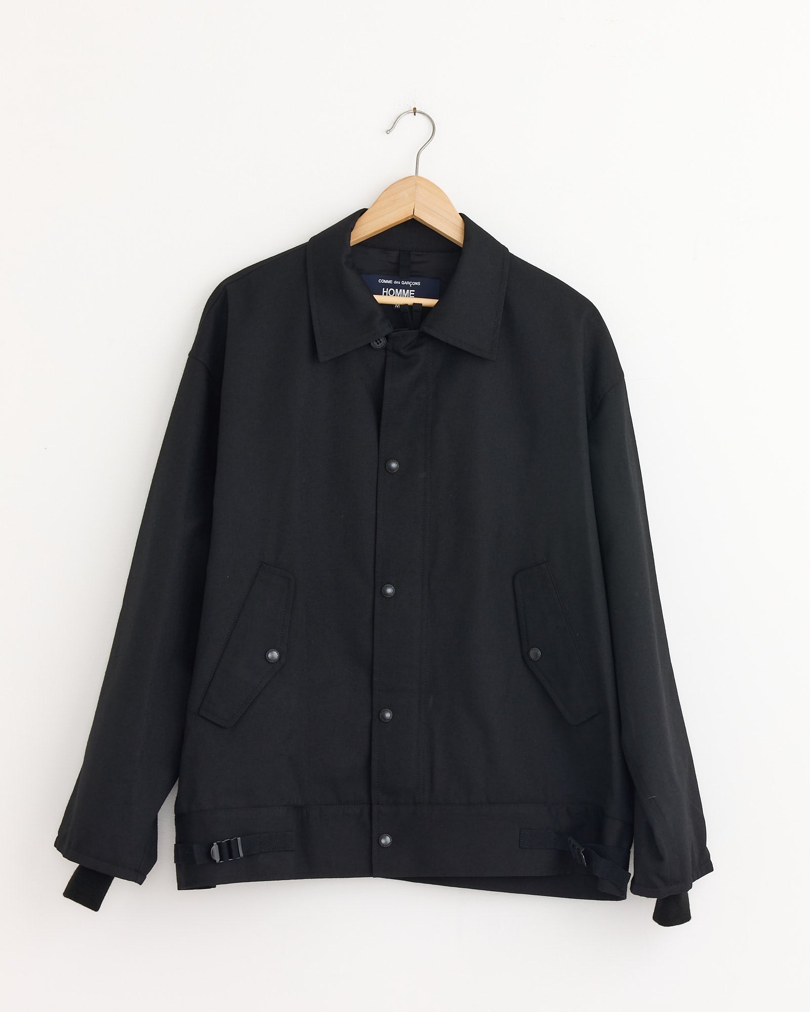Button Flap Pocket Jacket in Black