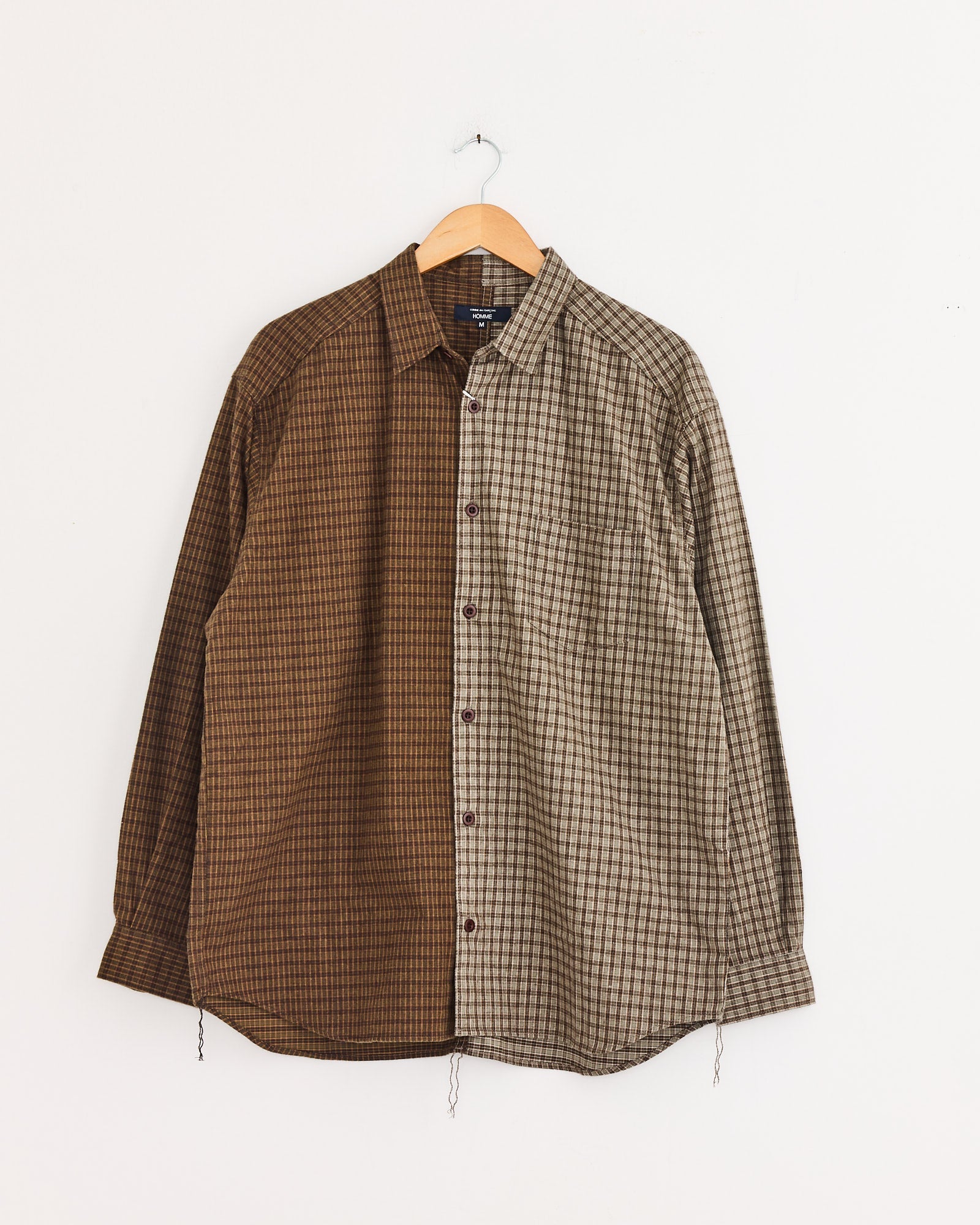 Double Check Shirt in Khaki/Brown