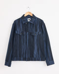Cotton Jacquard Jacket in Dark Blue
