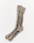 Cotton Jacquard Socks in Sand Beige