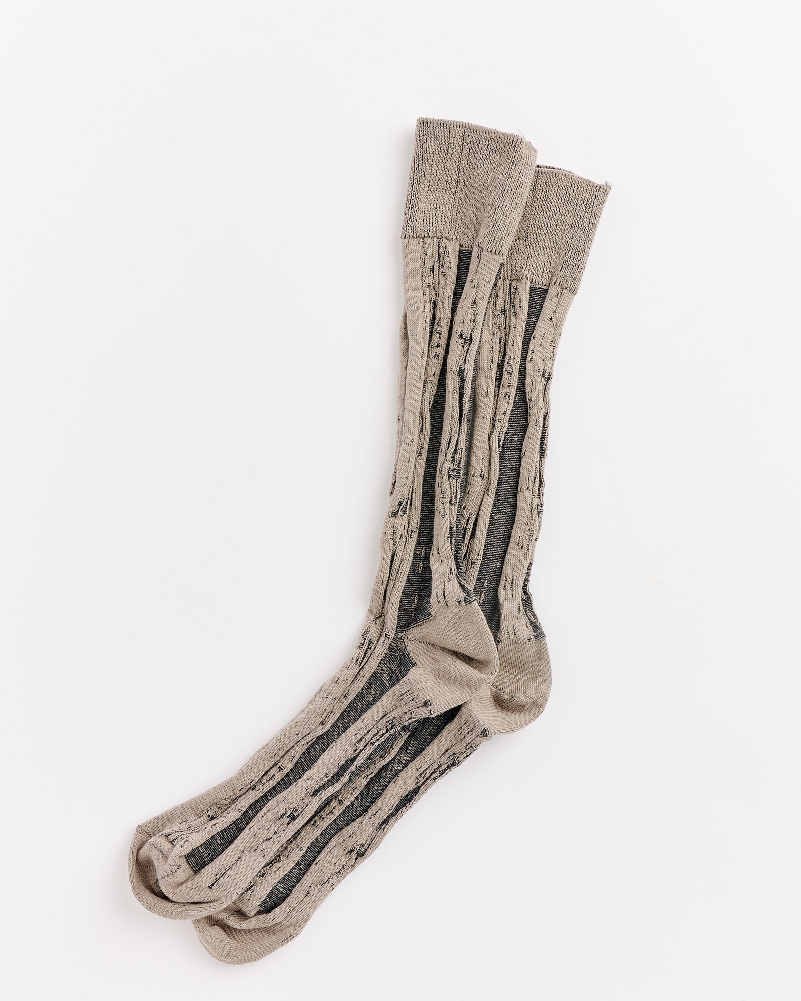Cotton Jacquard Socks in Sand Beige