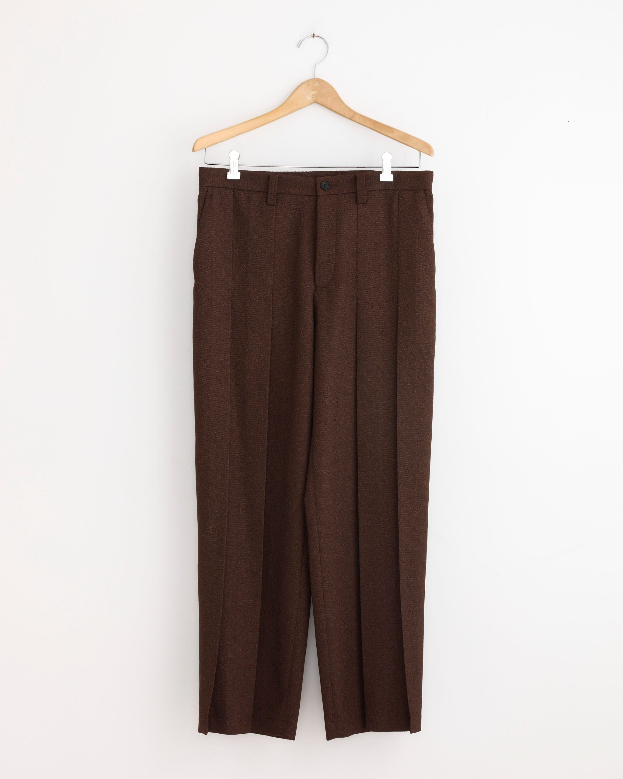 Wool Like Tweed Pant in Brown