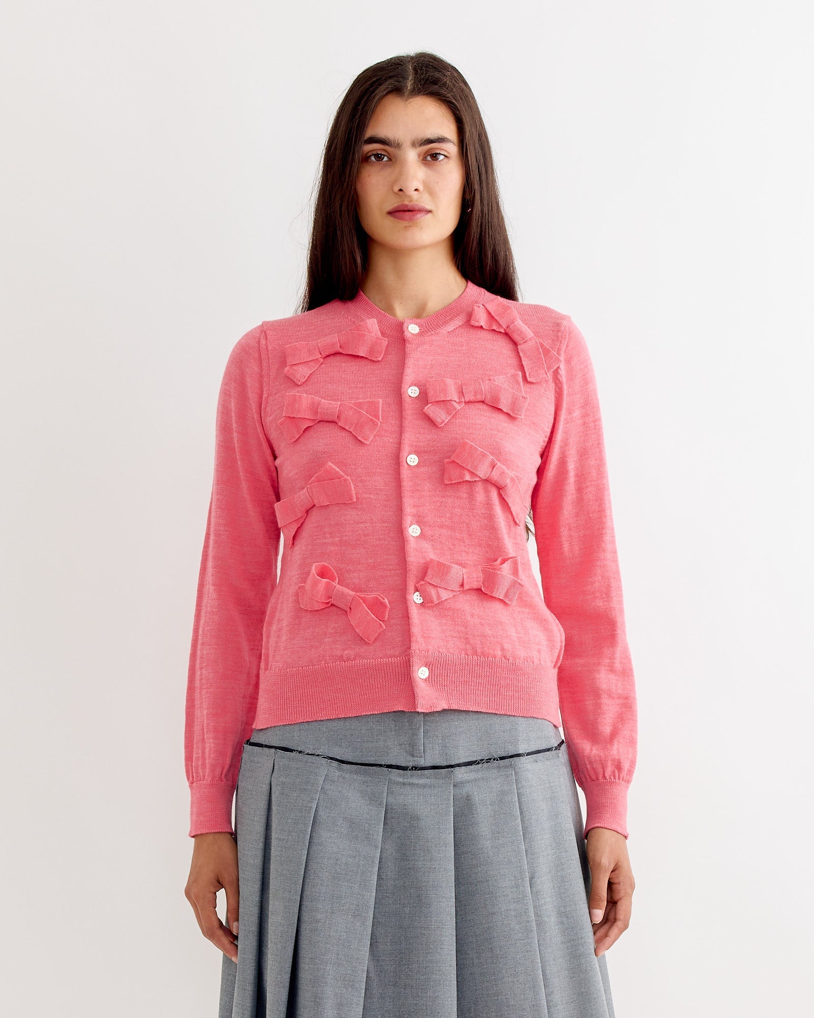 Bow Cardigan in Pink