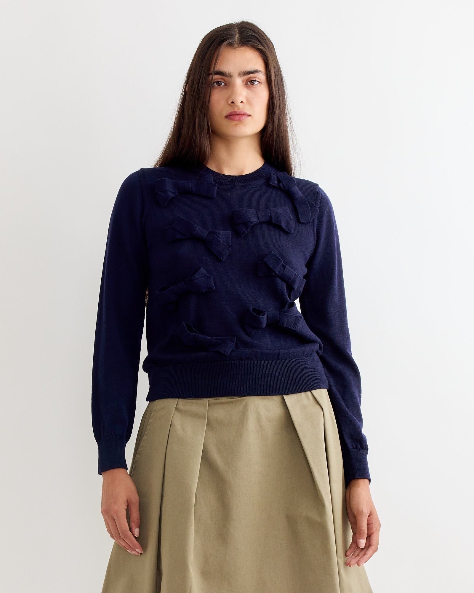 Bow Sweater in Navy