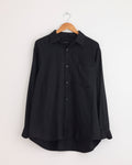 Cashmere Silk Garment Dyed Shirt in Navy