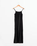 Velour Slip Dress in Black