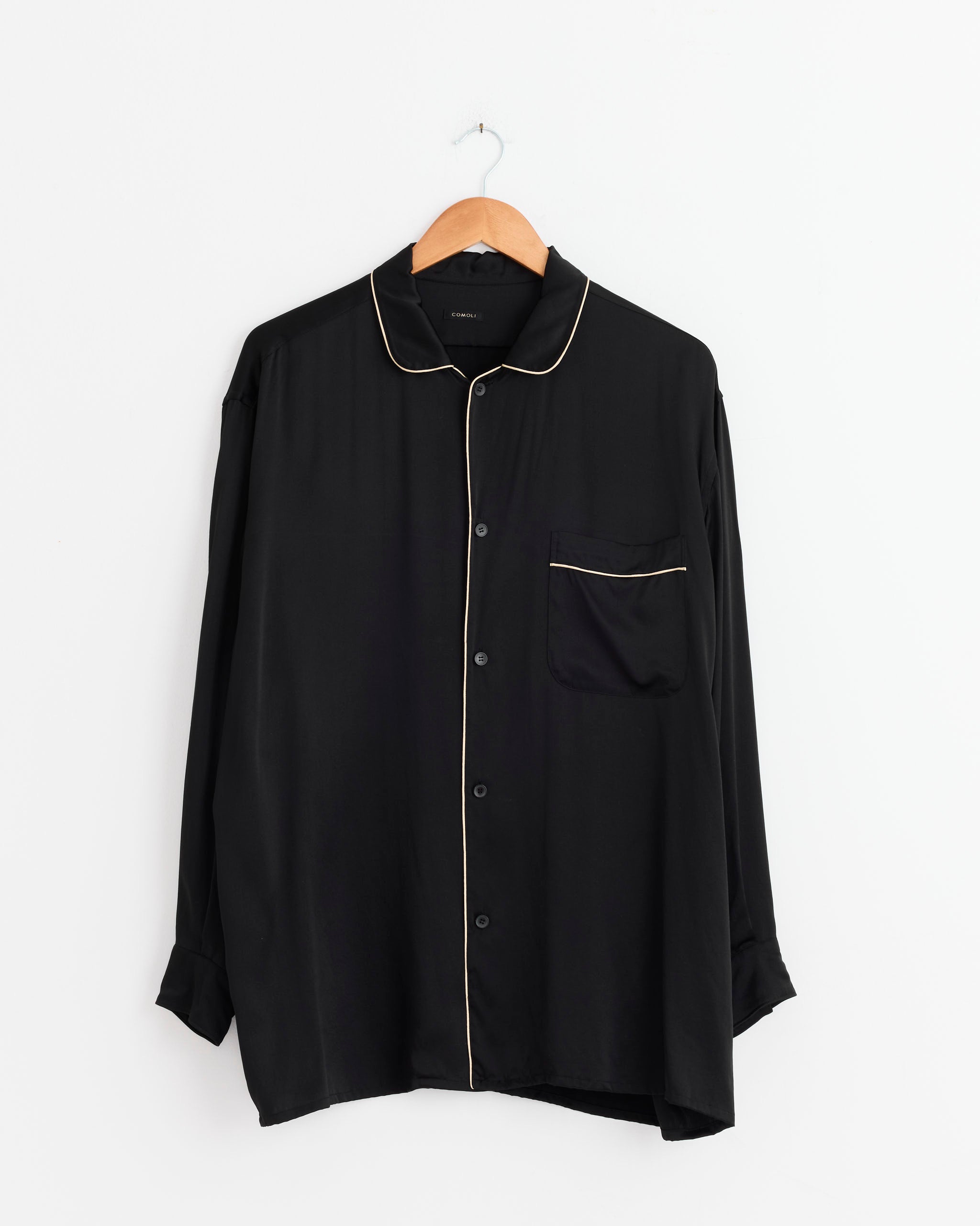 Silk Pajama Shirt in Black
