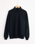 120 Air Wool Fleece Polo in Black