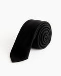 Tie in Wool Gabardine Black