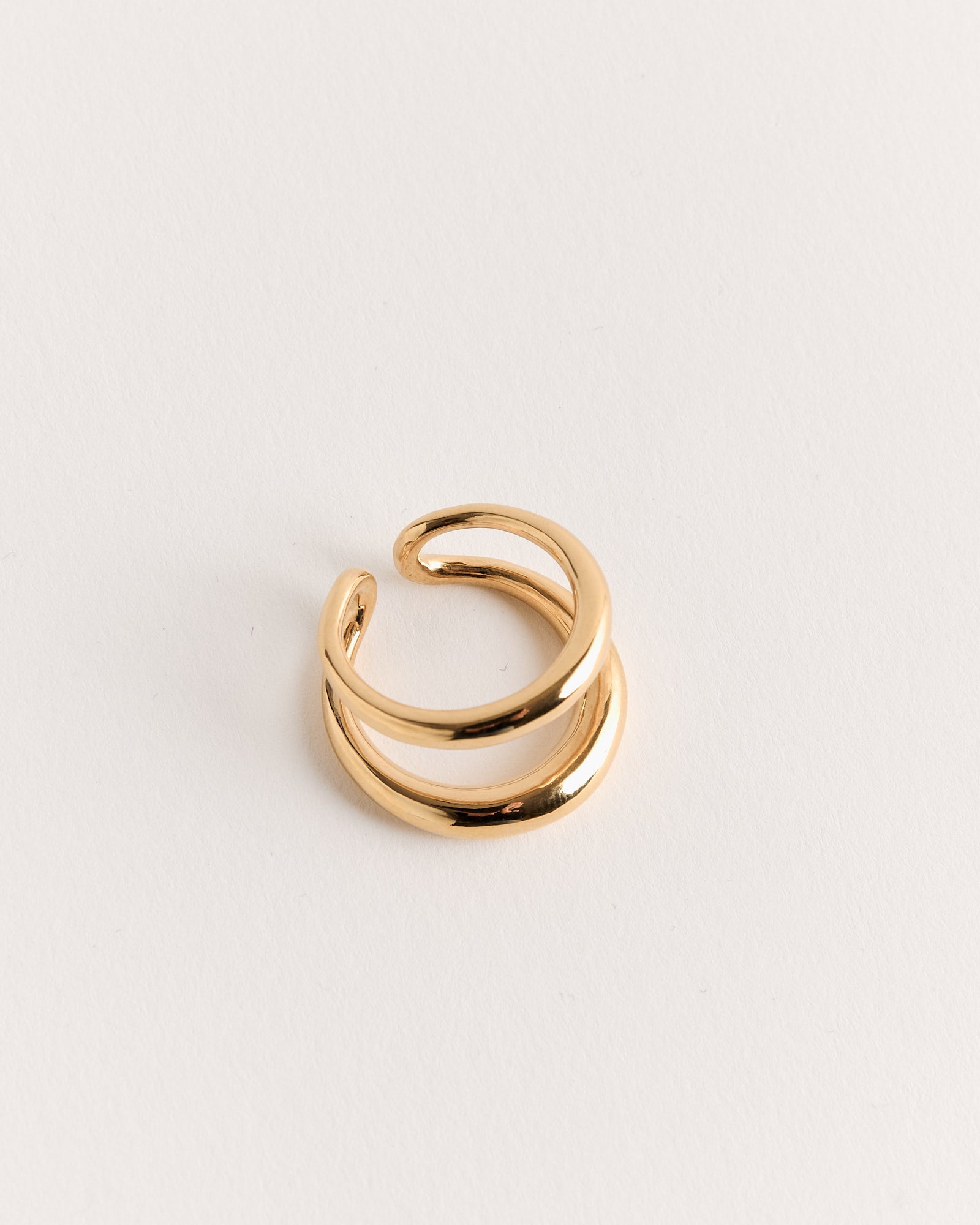 Twin Tusk Ring in 14k Gold Plated