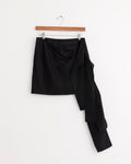 Italian Sporty Ribbon Mini Skirt in Black