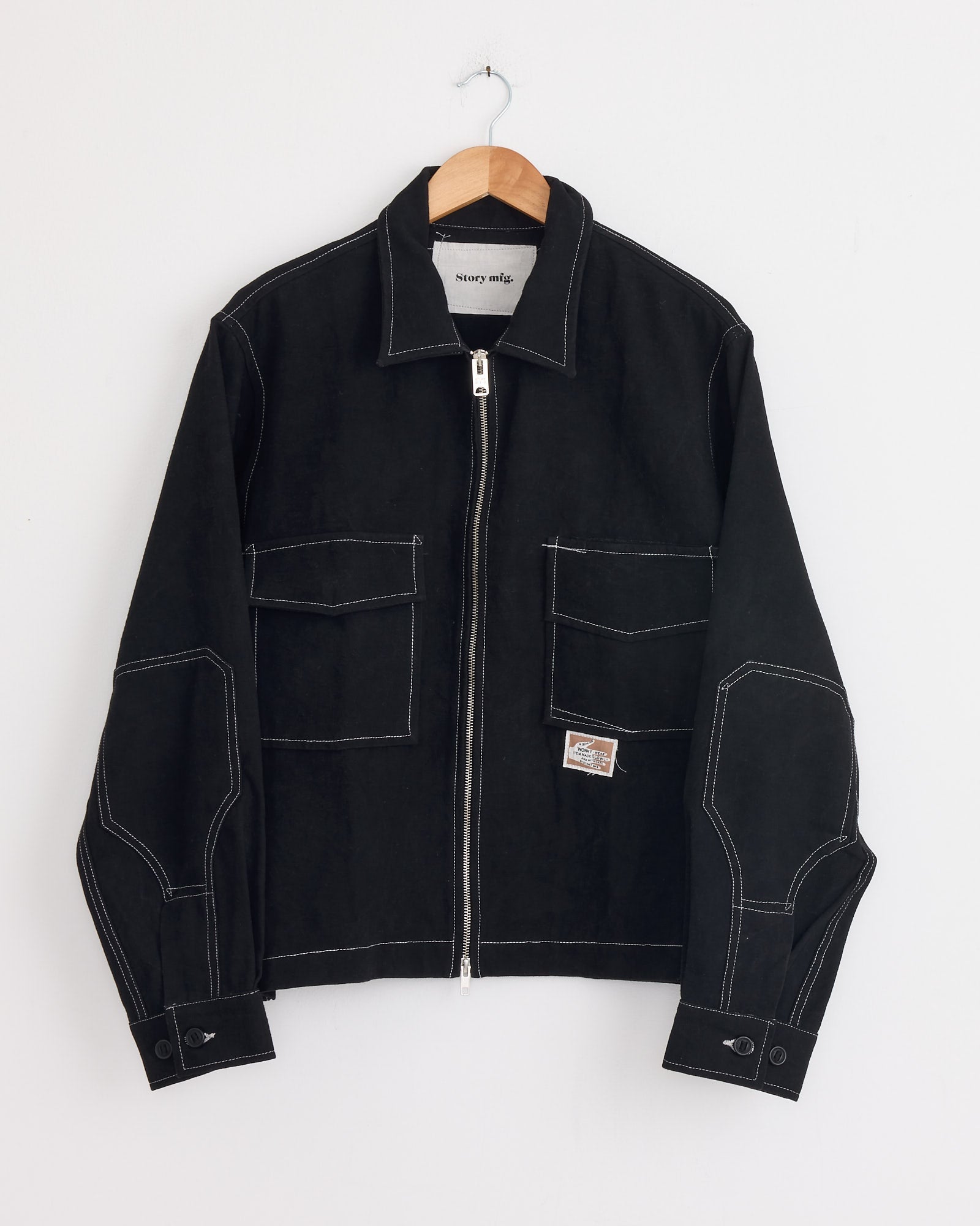 555 Jacket in Black Wonky Wear