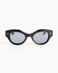 Voyante Sunglasses in Pearl Black/Blue Lens