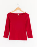 Steffi Long Sleeve Tee in Red