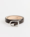 Mija Croco Belt in Dark Chocolate/Silver