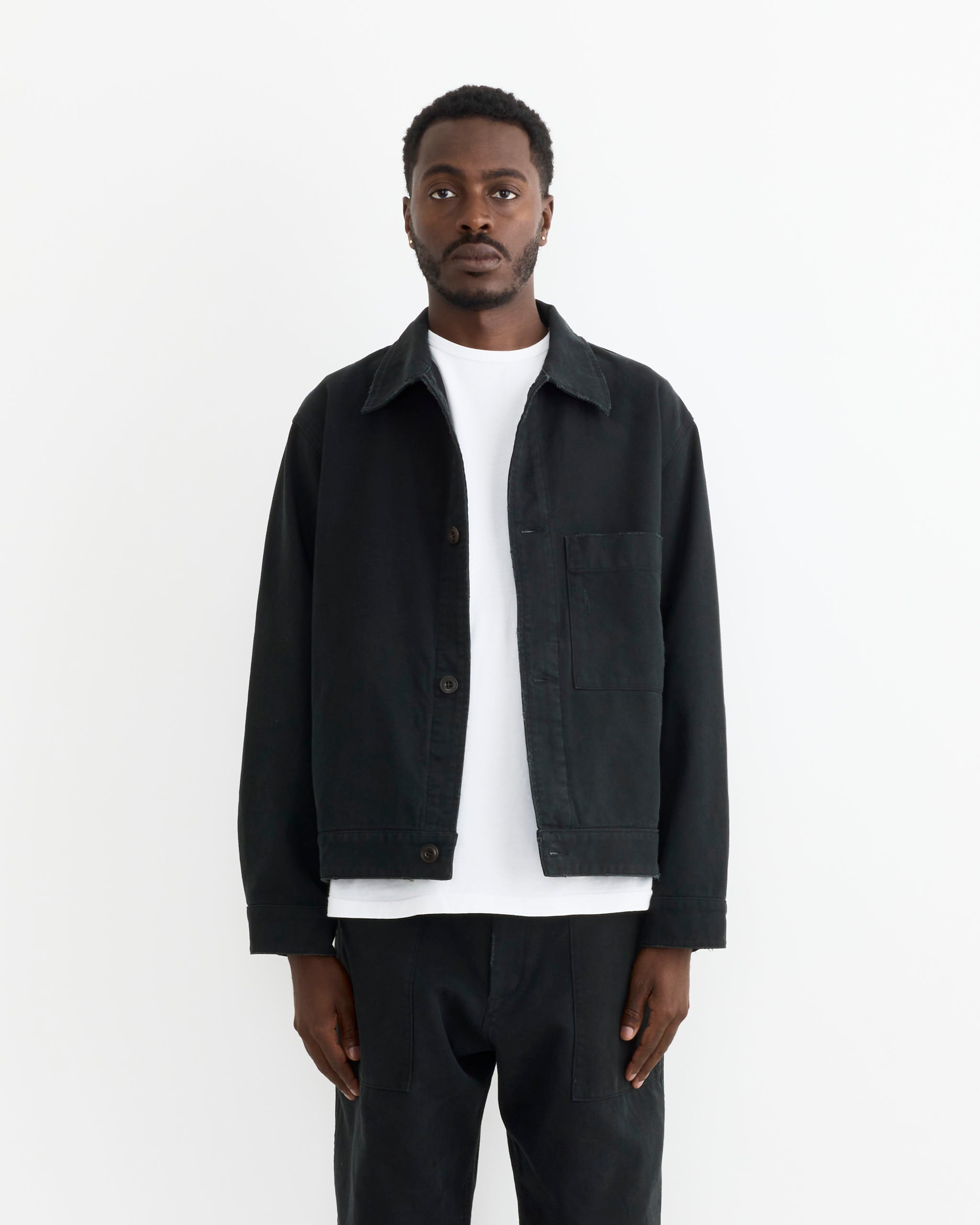 Lang Jacket in French Cotton Twill Black