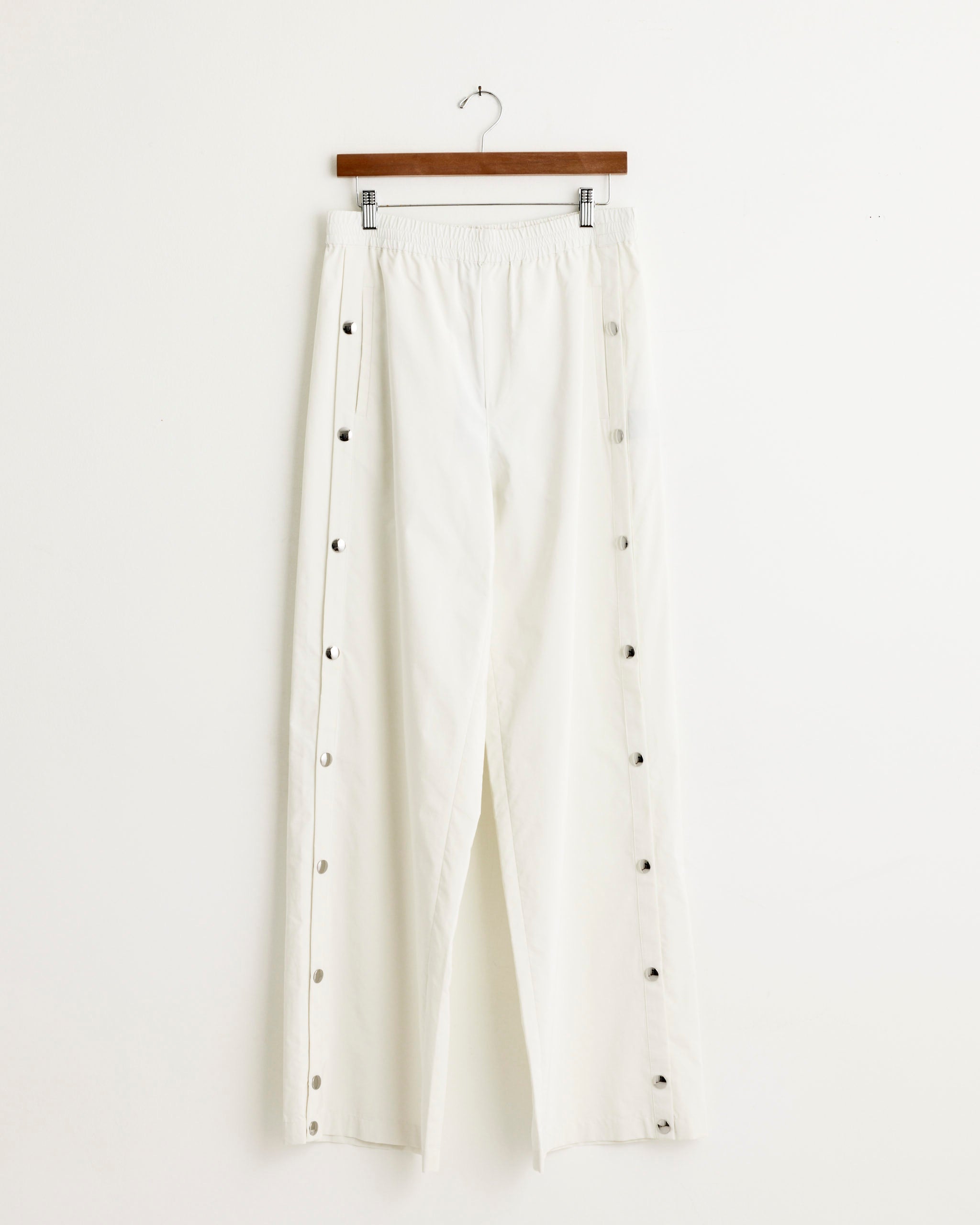 Nylon Snap Pull On Jogger in White