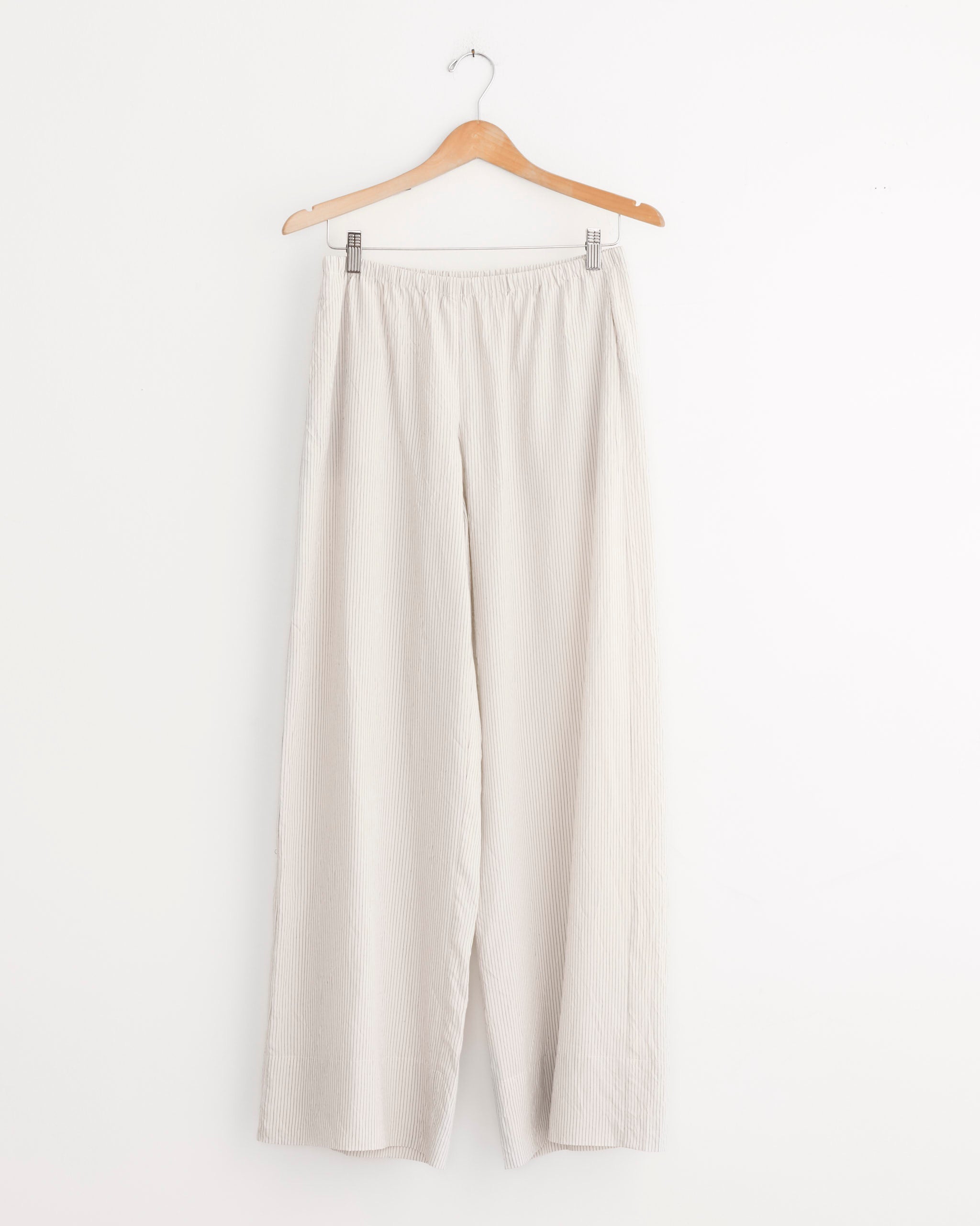 Relaxed Crushed Pant in Petite Pinstripe