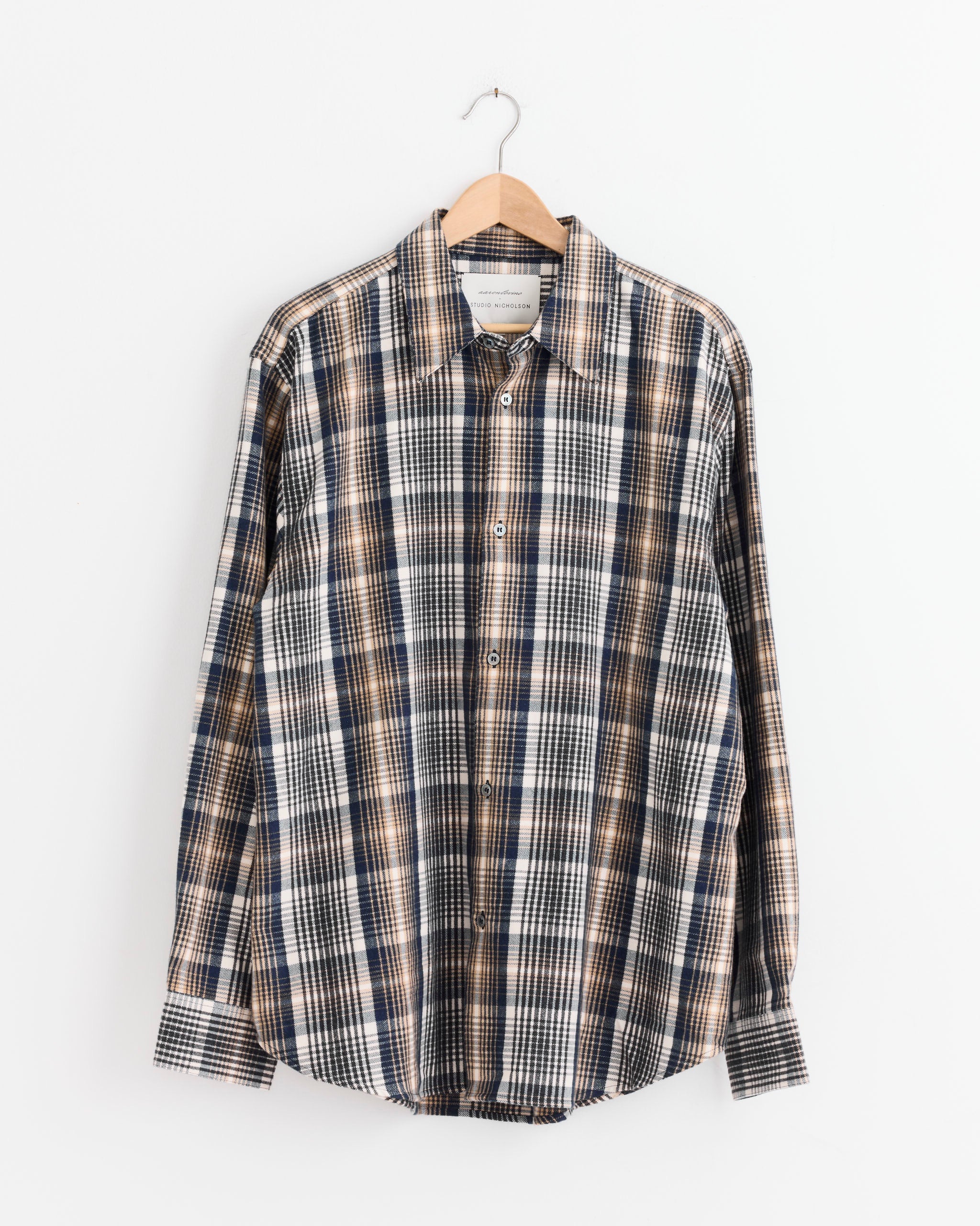 Studio Nicholson x Aaron Levine View Shirt in Navy/Oatmeal
