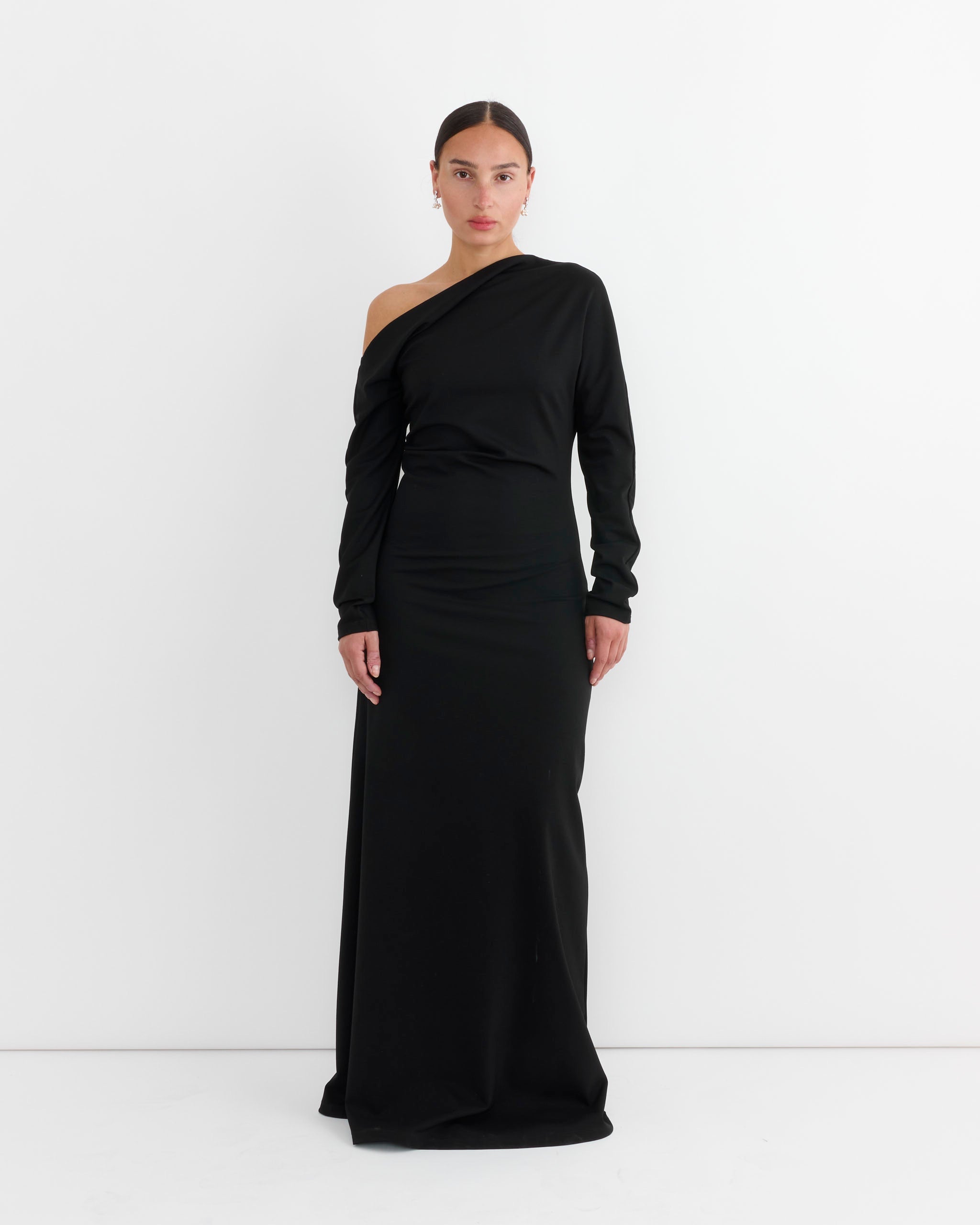 Twisted Jersey Dress in Black