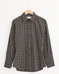 Shaped Check Shirt in Black/Brown Check
