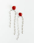Draped Baguette Earrings in Orange