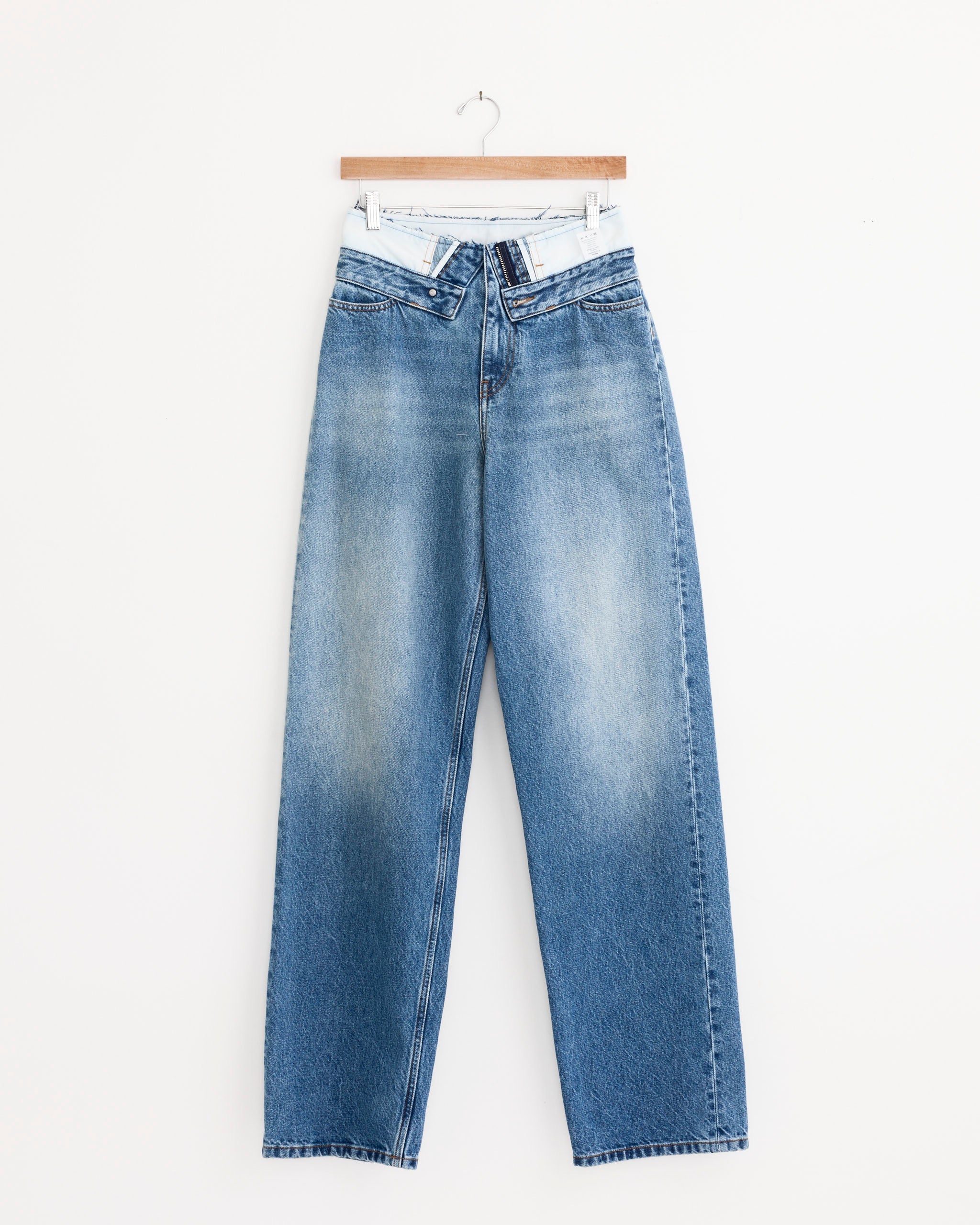 Pockets Denim Jeans in Mid Blue