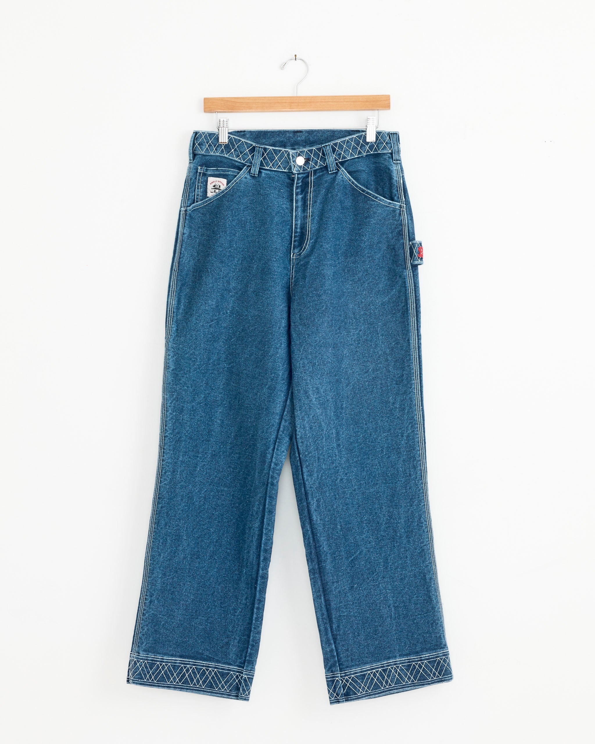Embroidered Knolly Brook Trouser in Indigo
