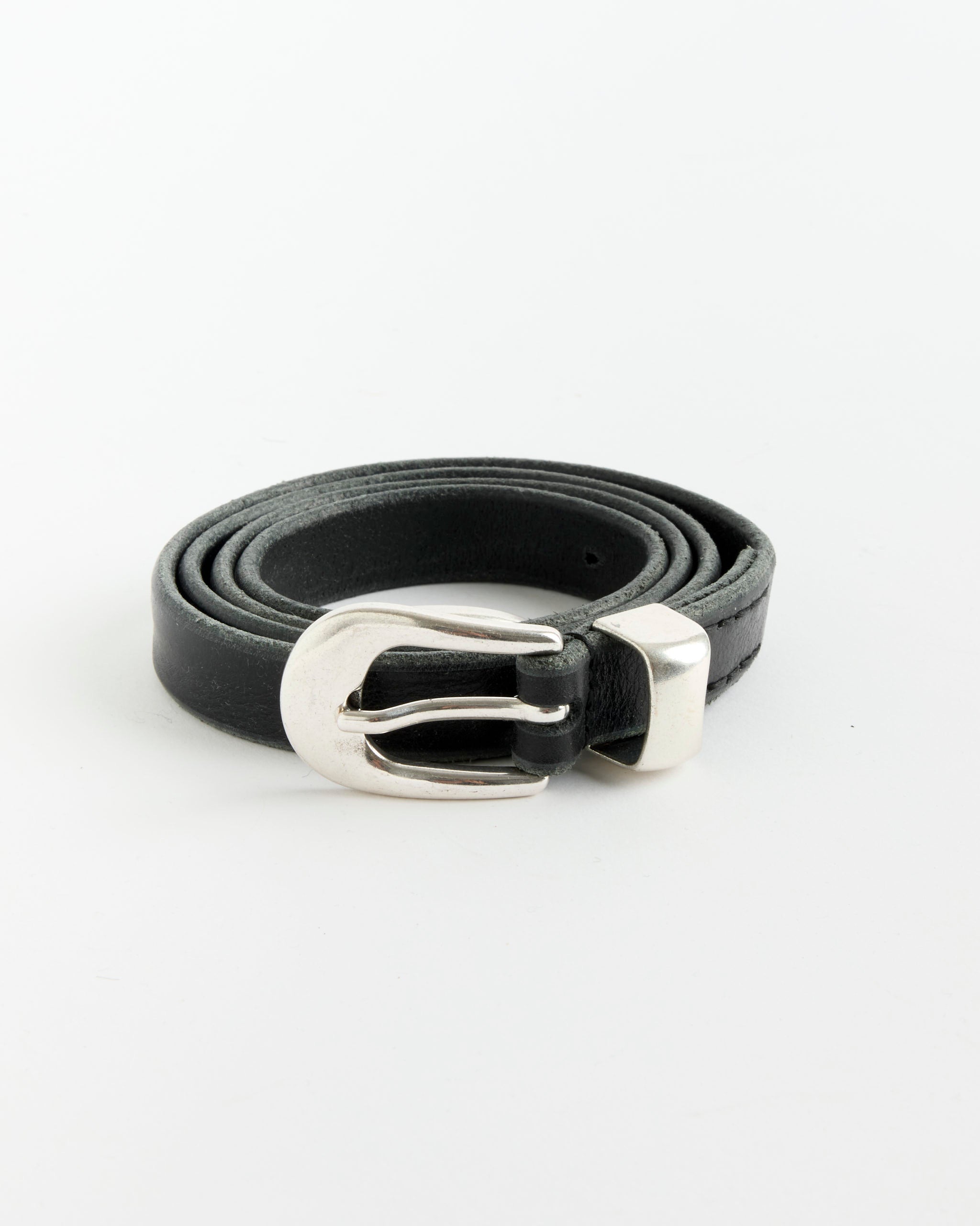 2 CM Belt in Black Leather