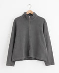 Shrunken Full Zip Sweater in Worn Graphite