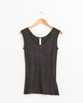 Plisse Tank in Blackened