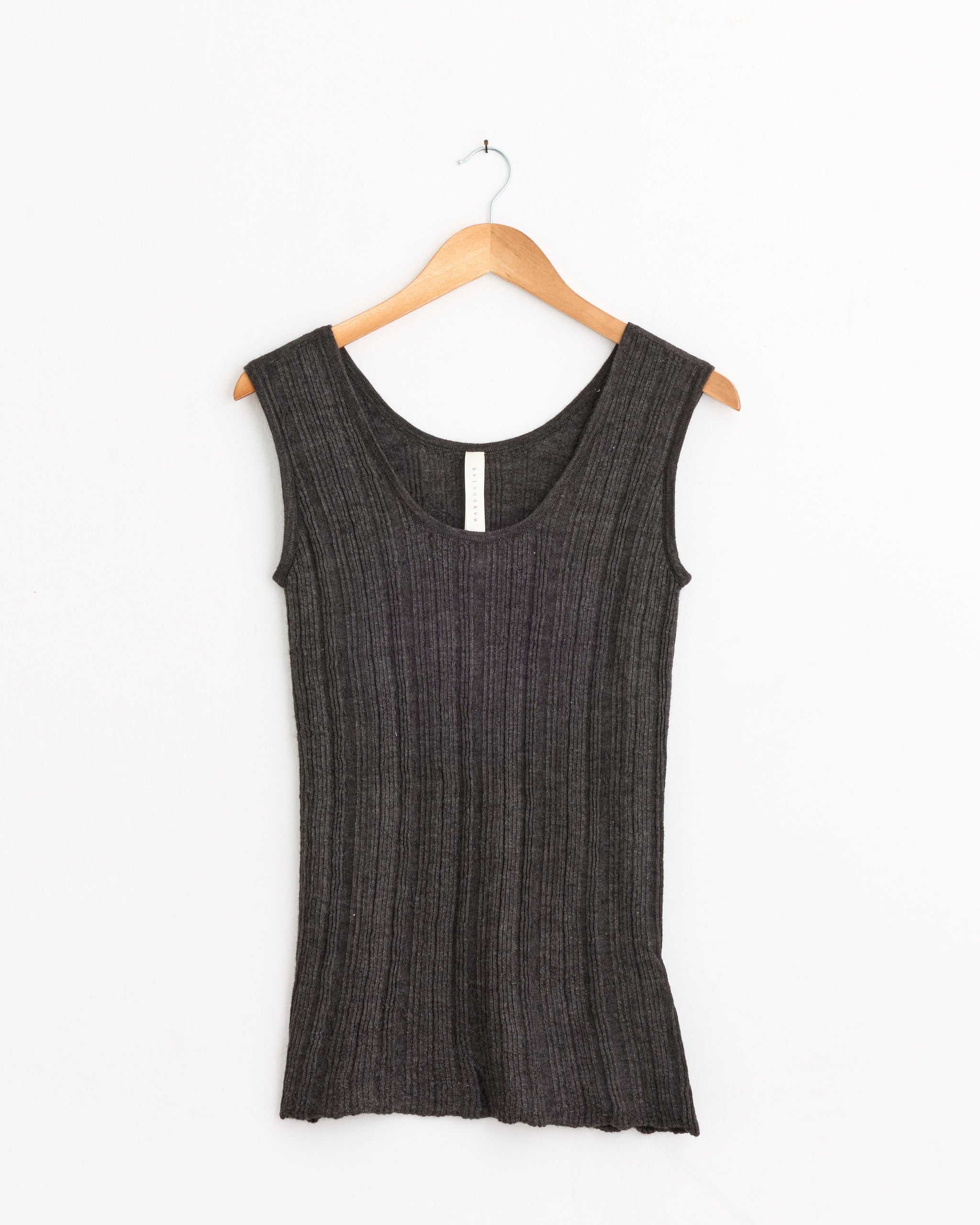 Plisse Tank in Blackened