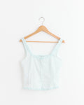 Button Frill Top in Mint