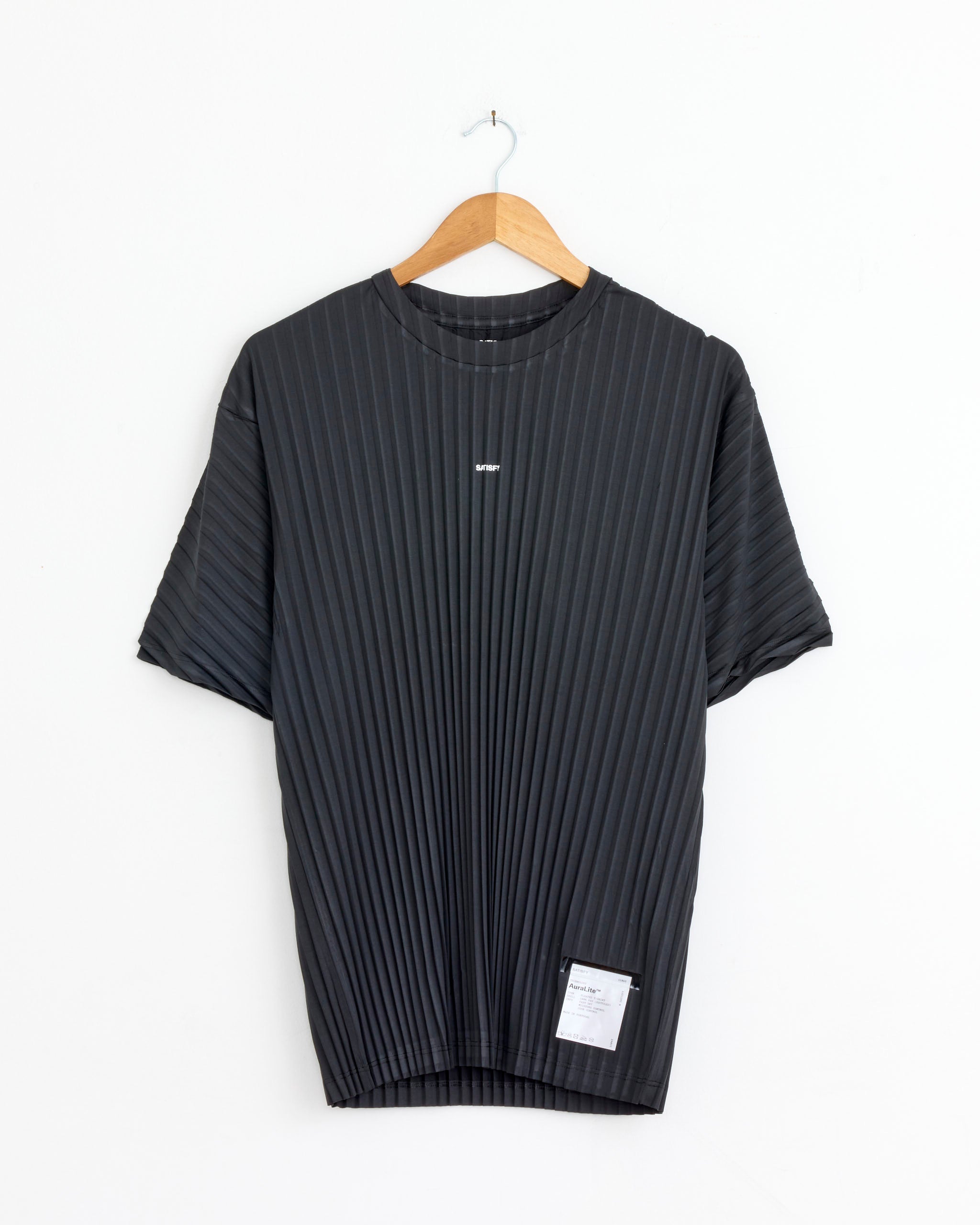 Auralite Pleated T-Shirt in Black