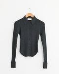 Knitted Rib Shirt in Washed Graphite