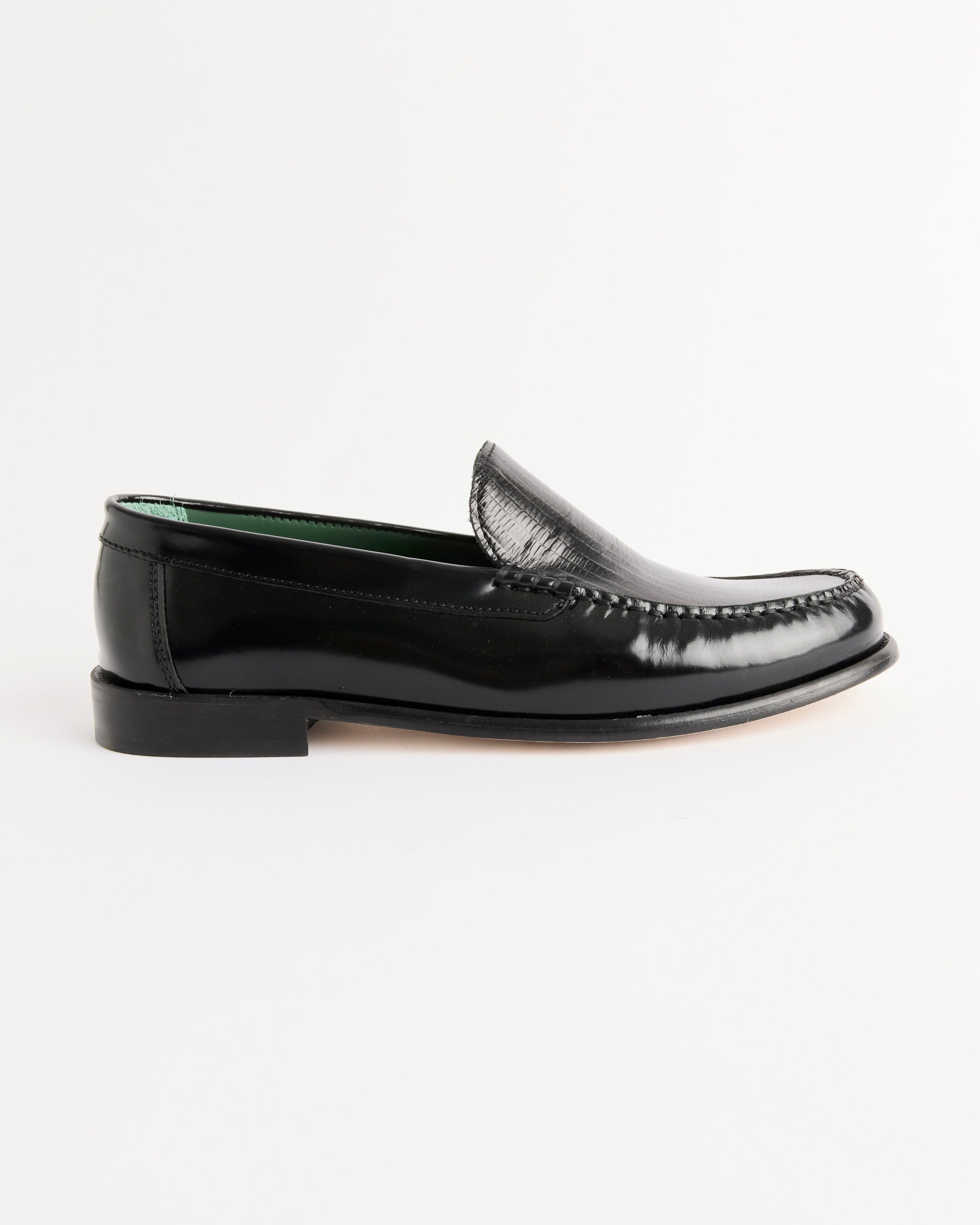 Martel Two Tone Polido Leather Loafer in Black
