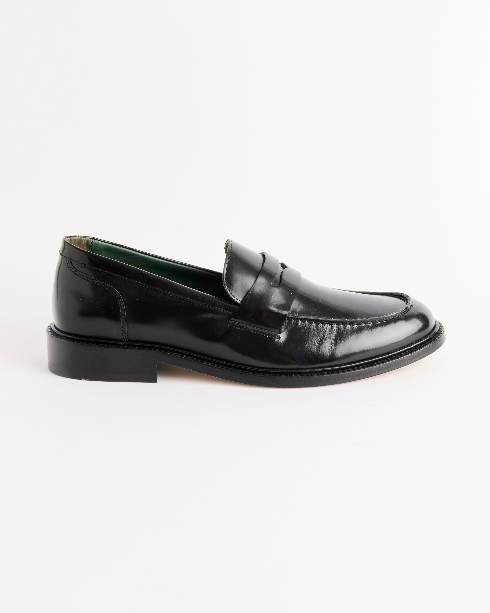 Townee Penny Polido Leather Loafer in Black