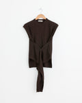 Sleeveless Buttoned Top in Dark Cacao
