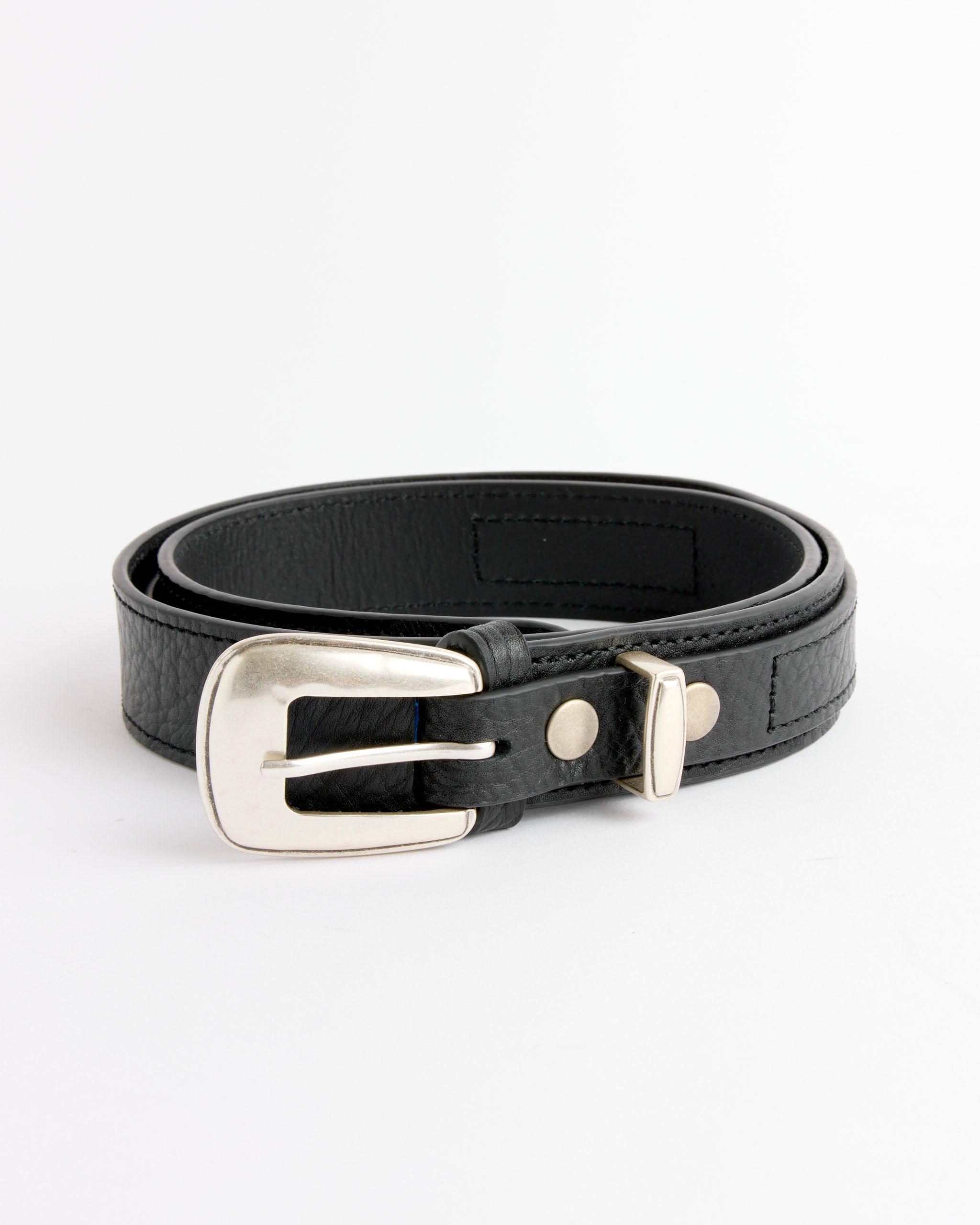 Minimal Western Belt in Black