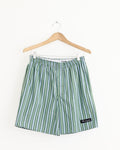 Long Boxer Short in Green Porto Stripe