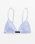 Shirting Bralette in Blue Mini Stripe