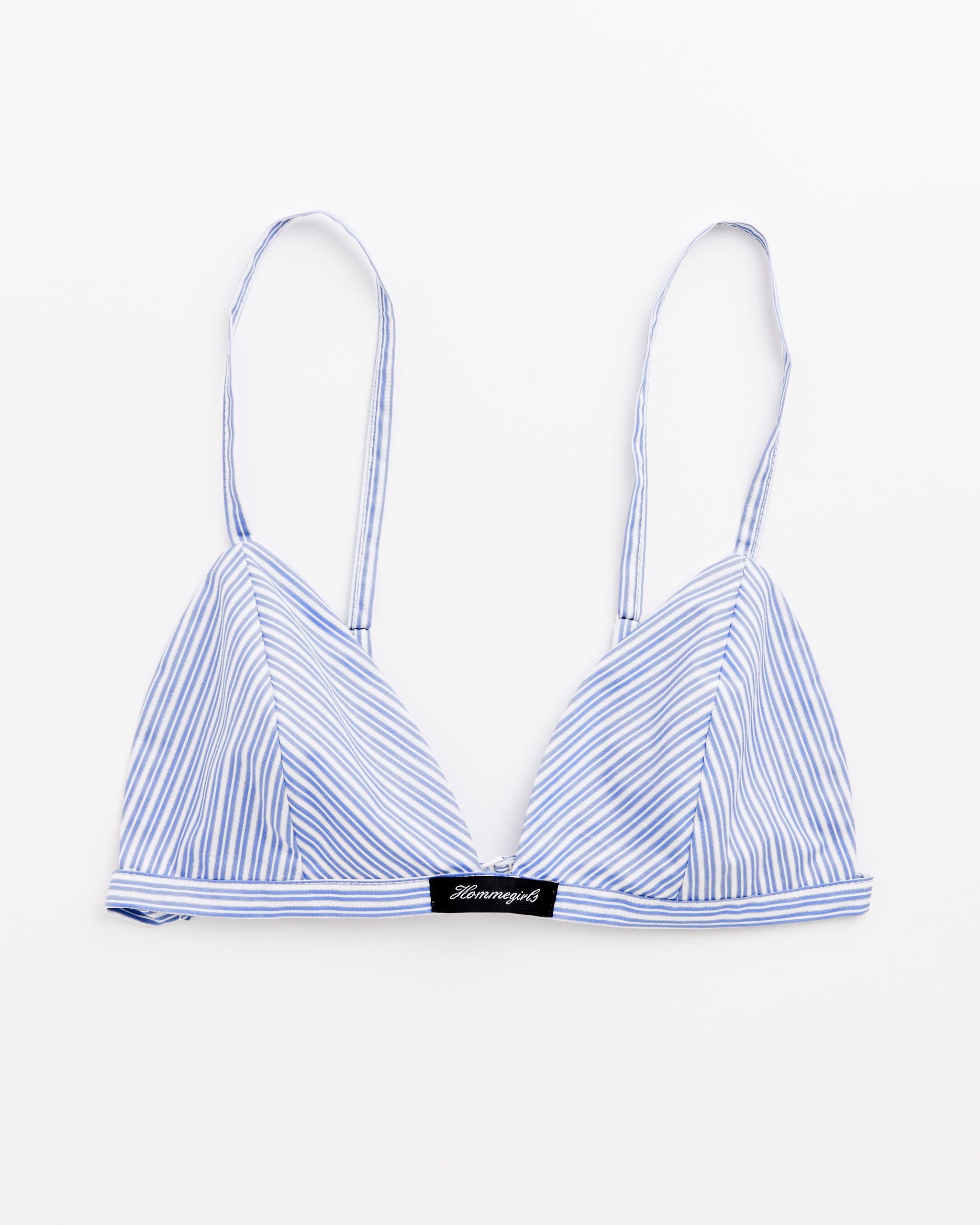 Shirting Bralette in Blue Mini Stripe